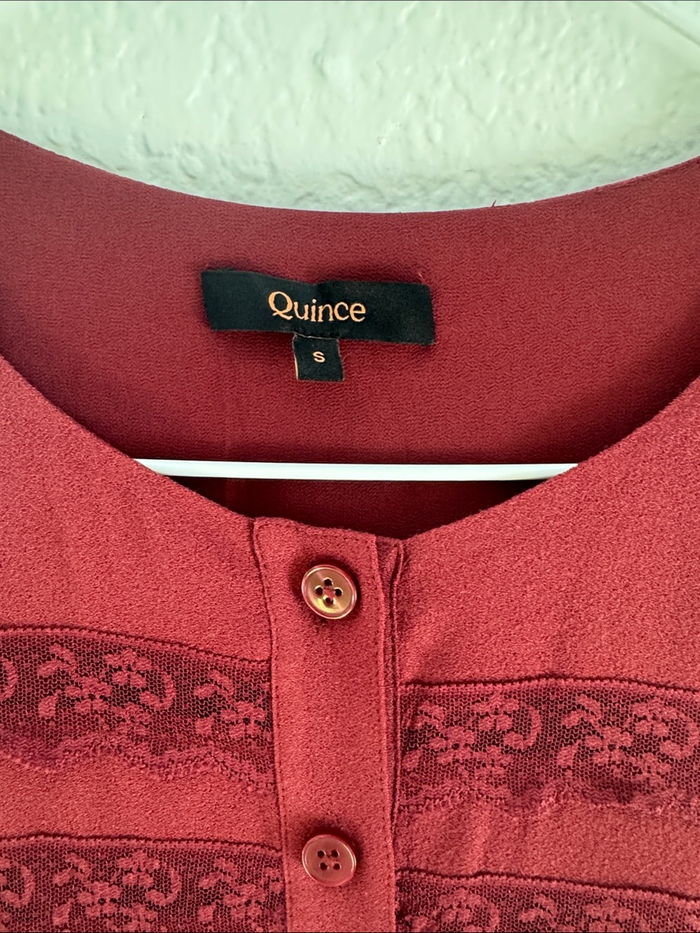 Quince Wine Red Midi Button-Front Dress - Picture 2 of 6